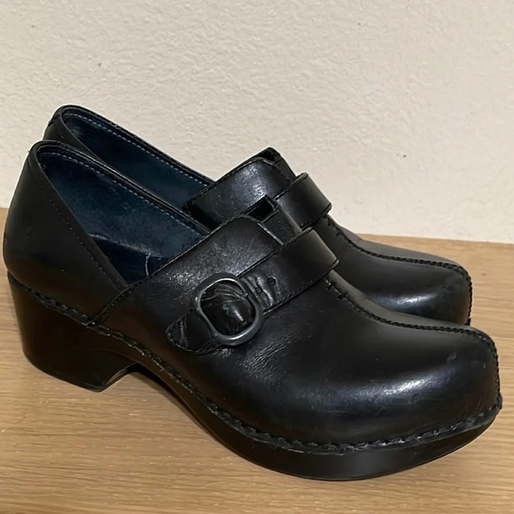Dansko Shoes - Dansko Women's Western Clogs Sz 6 Black Leather Button Professional Work Shoes
